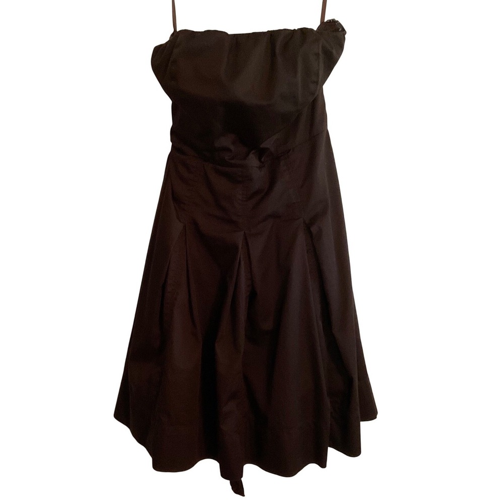 Y2K The Limited Strapless Fit and Flare Cocktail Dress Womens 4 Brown Cotton - Picture 12 of 13